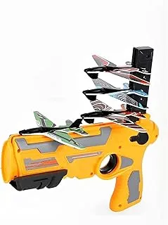 Air Battle Airplane Gun with 4 Pieces Foam Paper Airplane Kit Toys- Assorted colors