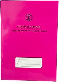 Sadaf Single Line One Side Plain 70 Sheets Exercise Book, A4 Size, Magenta