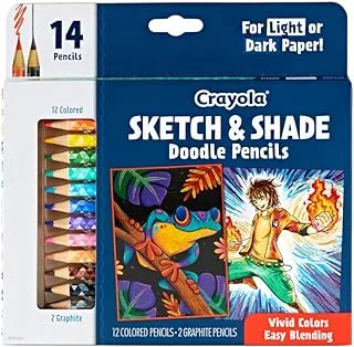 Crayola Art Pencils for Sketching & Shading, Colored Pencils, Includes 2 Graphite Pencils, 14 ct