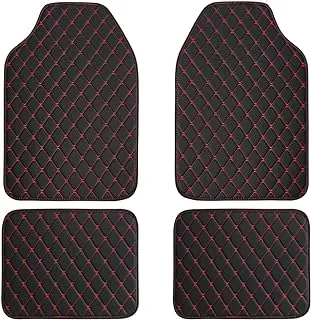 COLINOO 4 Pcs Deluxe Carpet Floor Mat Set Waterproof Universal Fit Car Floor Mats Protection with Rubber Lining, Suitable for All Vehicles Black