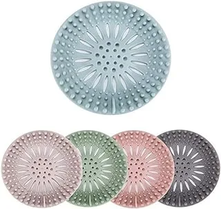 ECVV 5 Pack Silicone Hair Catcher Stopper, Bathroom Bathtub Drain Covers, Shower Floor Sink Strainer for Kitchen Toilet Tub-5 Colors