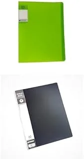 Maxi Display Book Of 40 Pockets Green + DISPLAY BOOK 40 POCKET BLACK