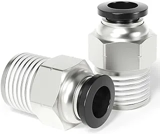 Tailonz Pneumatic Male Straight 1/4 Inch Tube OD x 1/4 Inch NPT Thread Push to Connect Fittings PC-1/4-N2(Pack of 10) 1/4