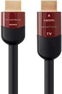 Monoprice كابل HDMI عالي السرعة نشط - 50 قدم - أسود | 4K@60 هرتز، HDR، 18 جيجابت في الثانية، 24AWG، YUV، 4:4:4، CL2 - سلسلة Cabernet Ultra Active