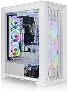 Thermaltake CTE T500 TG ARGB Full Tower ATX PC Case, 4mm Tempered Glass Panel, Fits Up 11 * 120mm Fans & 420mm Radiator, Active Cooling, USB 3.2 Type-C *1, USB 3 * 2 - Snow