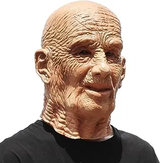 PartyHop - Old Man Mask - Realistic Halloween Latex Human Wrinkle Face Mask