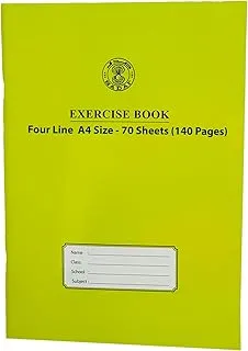 Sadaf Four Line 70 Sheets Exercise Book, A4 Size, Green