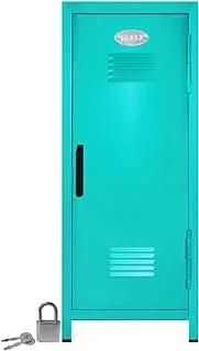 Mini Locker with Lock and Key Teal -10.75