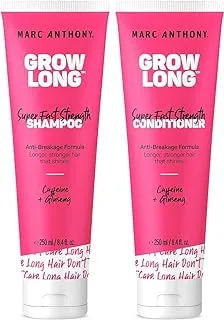 Marc Anthony Shampoo & Conditioner Gift Set | Grow Long Biotin | Anti-Frizz Deep Conditioner For Split Ends & Breakage | Vitamin E, Caffeine & Ginseng for Curly, Dry & Damaged Hair | 250ml (Pack Of 2)