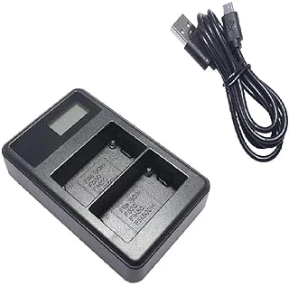 DMK Power NP-F550 LCD USB DOUBLE BATTERY CHARGER Compatible with SONY NP-F550 NP-F570 NP-FM55H NP-FM500H NP-QM71 NP-QM91 NP-QM71D NP-QM91D