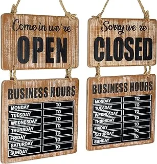 BPA® Global Products Business Hours Hanging Chalkboard Rustic Welcome Chalk Boards for Restaurant