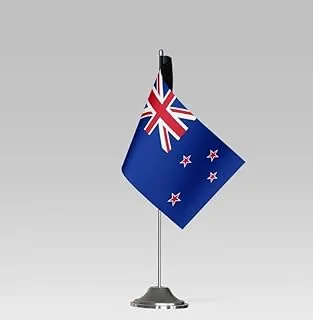 BPA® ® NEW ZEALAND FLAG Compact Table Flag with Stand Elegant Desk Decor (23x10cm)