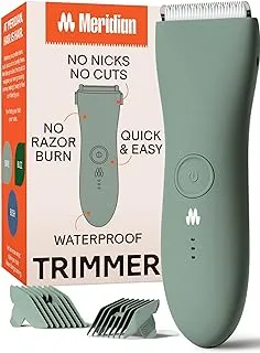 The Trimmer by Meridian: Electric Below-The-Belt Trimmer Built for Men | Effortlessly Trim Pesky Hair | Waterproof Groin & Body Shaver | 90 Minute Battery Life with Universal USB Charging (Sage)