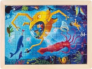 Hape Ocean Rescue Puzzle | Educational Double Sided Colouring Jigsaw Puzzle for Kids, 48 piece | 4Y+