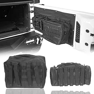 Hooke Road JK Wrangler Tailgate Storage Bags Back Door Cargo Organizer Kit for 2007-2018 Jeep JK Wrangler & Unlimited