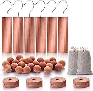 Homode Cedar Blocks for Clothes Storage, Ceder Wood Chips and Balls for Closets and Drawers, Fresh Scented Sachets, 40 Pack