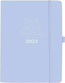 Graphique 2024 Business Planner | 18 Month Organizer, July 2023 - Dec. 2024 | Weekly & Monthly Spreads | To-Do List & Note Pages | Pen Loop | Vegan Leather | Light Blue | 6” x 8”