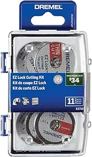 Dremel EZ728-01 EZ Lock Rotary Tool Cutting Discs Accessory Kit, Cut-Off Wheels for Plastic, Metal, and Thin Cuts, 11- Piece Assorted Accessories Set