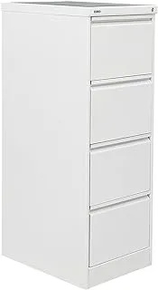 RIGID Heavy Duty Steel Filing Cabinet, Curved Shape 4 Drawers for A4/Lette (Grey)