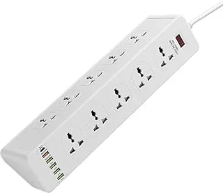 AL ARQAM 5 USB Socket 10-Way Power Strip with USB Type-C Port Charging Slot Extension Cable