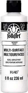 FolkArt Multi-Surface Acrylic Craft Paint, 8 oz, Pearl White