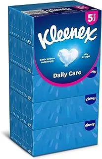 Kleenex Daily Care Facial Tissue - Pack Of 5 Boxes, 190 Sheets X 2 Ply