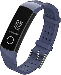 Generic Warable Devices Accessories - For HÓNÓR Band 5 Strap Silicone Wistband Huáwéi 4 Milianese Bracelet Replacement Watch (Youth-Midnight Blue)