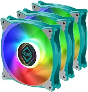 Iceberg Thermal IceGALE Addressable RGB 120mm PWM Dual Ball Bearing ARGB Case Fan ((3-Pack) Teal)