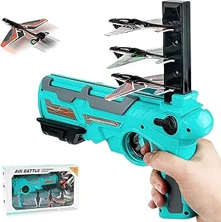 Piercell Airplane Launcher Gun Toy, Foam Glider Catapult Plane Toy for Kids, Throwing Foam Plane One-Click Ejection Airplane Shooting Games Flying Toys Guns & Darts. (Multicolor)