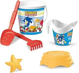 Mondo Sonic, Renew Toys Sea Set with Bucket, Scoop Rake, Sieve, Shape, Watering Can Included, Multi-Colour, 17 cm, 28707