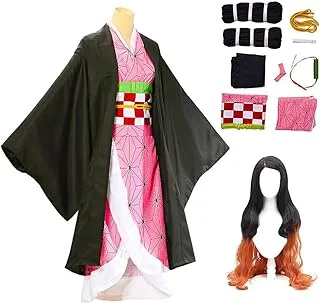 Tkieio Kochou Cosplay Costume Kochou Outfit Cosplay Kimono Outfit Uniform Costume Full Set with Wig