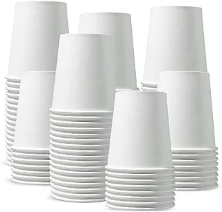 AL FAKHAMA Paper Cups 4oz (50 Pack) White Disposable Coffee Cups for Hot & Cold Drinks - 120 ml Paper Cups - Pack Of 50