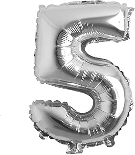 Italo Number 5 Foil Balloon, 16 Inch Size, Silver