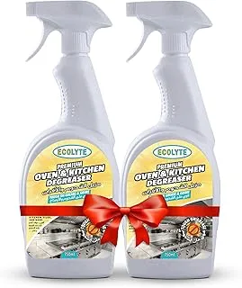 Ecolyte Premium Oven Cleaner and Kitchen Degreaser Liquid, Suitable for Ovens, Chimney hoods, Grills, OTG, Gas Stove, Exhaust Fan, Grease, Grime, Fats, Oils Remover (750 ml - Pack of 2)