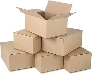 AL FAKHAMA [12 PACK] 26x16x16 CM (10x6x6 In Inches) Corrugated 3 PLY Sturdy Shipping Boxes, Small Cardboard Boxes Mailer For Small Business, Moving Boxes, E-commerce Box Mailers -12 Count