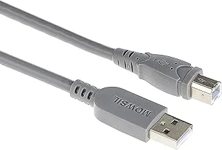 كابل طابعة موسيل 5 متر، كابل ذكر USB 2.0 A إلى USB B متوافق مع طابعات USB من النوع B والماسحات الضوئية Epson، HP DeskJet/Envy، Canon، Lexmark، Samsung، Dell، Brother، DAC،