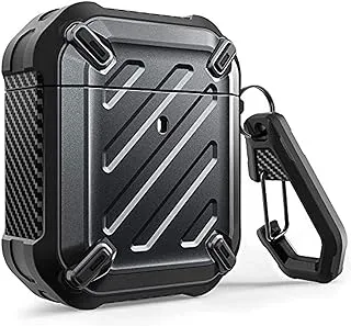 SUPCASE [Unicorn Beetle Pro Series] Case Designed for Airpods, Full Body Rugged Protective Case Compatiable with Apple AirPods 1st/2nd - Black