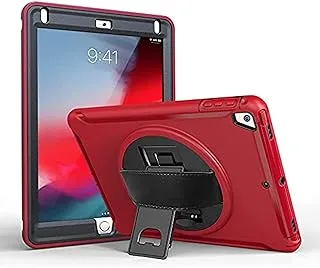 AWH Rugged Case for iPad 9.7 inch A1893 iPad 6 6th Generation, Shockproof, Impact Resistant Cover, iPad Rugged Case with Kickstand, Full Body Protective Cover for kids, Drop Protection, Red.