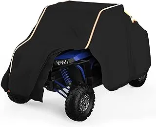 UTV Cover KEMIMOTO Heavy Duty Cover Compatible with Polaris RZR, Can-Am Maverick, Kawasaki TERYX4, CFMOTO, Yamaha 2-3 Seater Side by Side Cover with Reflective Strip All Weather Protection Cover