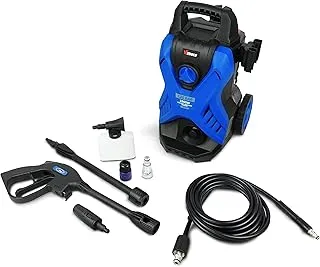 VTOOLS 120 Bar Electric Pressure Washer With 2 Wheels, 5 Meter Hose, Soap Dispenser, 1500 Watt, Auto Stop and Self Priming Mode, For Car, Home & Garden, Blue, VT1509