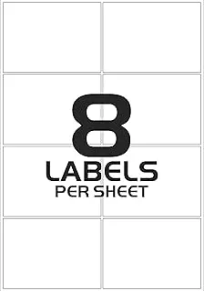 A4 Self Adhesive Multipurpose Labels Writable/Printable, 105 x 74 mm, 8 Labels Per A4 Sheet, High White Labels for Mailing Address,Organizing,Party,Office,Kitchen And Envelopes - 400 Labels/50 Sheets