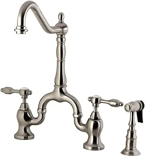 Kingston Brass KS7758TALBS Tudor Bridge Kitchen Faucet, Brushed Nickel