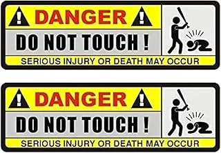 BPA® Car Stickers - 2X 15.8CM*5.1CM DANGER Car Sticker Funny DO NOT TOUCH PVC Decorate Decal 12-0916