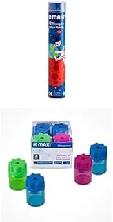 Maxi Pencils 12 Colours + SHARPENER SINGLE HOLE 4PC BOX