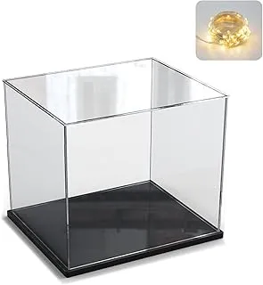 Thickened Clear Acrylic Display Case Assemble Cube Box Storage Stand Protection Showcase for Figures Collectibles for Lego Models, 7.9x7.9x7.9in