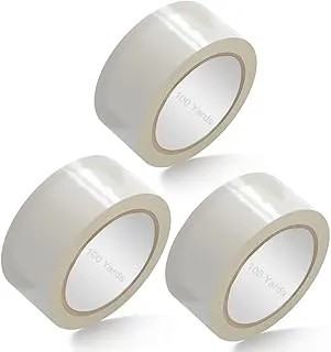 GECKO Packaging Tape Heavy Duty for Shipping, Moving, Storing, 48mm Strong Adhesive Cello Tapes Rolls, Office Supplies Packing Tapes (3, CLEAR, 100 Yards)