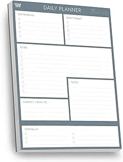 Daily Planner Desk Pad by Clear Mind Concepts® – A4 Size - 100 Undated Tear Off Sheets 120gsm Thick Paper - to Do Checklist Notes for Home Business Office Study Productivity Planning and Organising