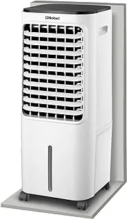 Nobel Air Cooler, 12L Water Tank, 3-Speed, Ionizer, Remote Control, Auto Swing, 7.5H Timer, Honeycomb Cooling Pads,Tubular Flow Fan with Water Shortage Protection NAC40R White