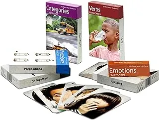 Picture My Picture Feelings and Emotions, Prepositions, Verbs, Categories and Go Togethers Flash Card Pack | Speech Therapy Materials, ESL Materials