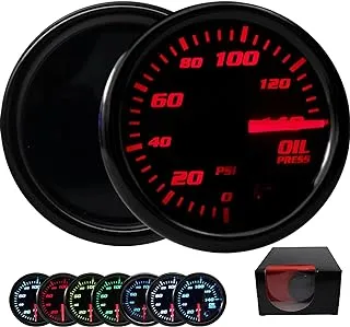 7 Color Oil Pressure Gauge 0-140 PSI Oil Press Gauge Meter 52mm 2-1/16